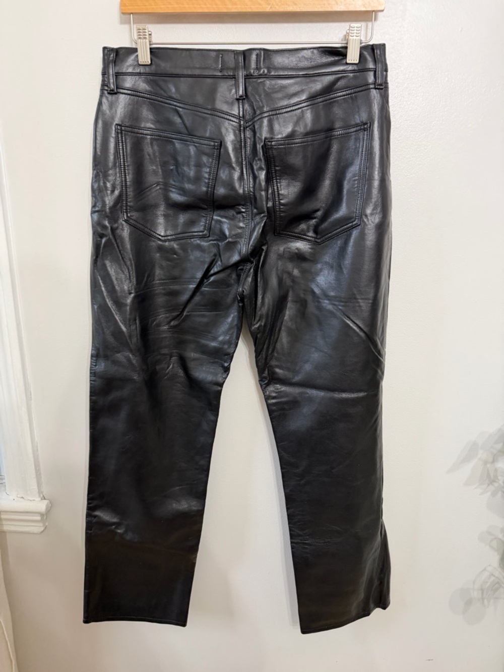 Agolde Recycled Leather Fitted 90's in Detox - Picture 5 of 7